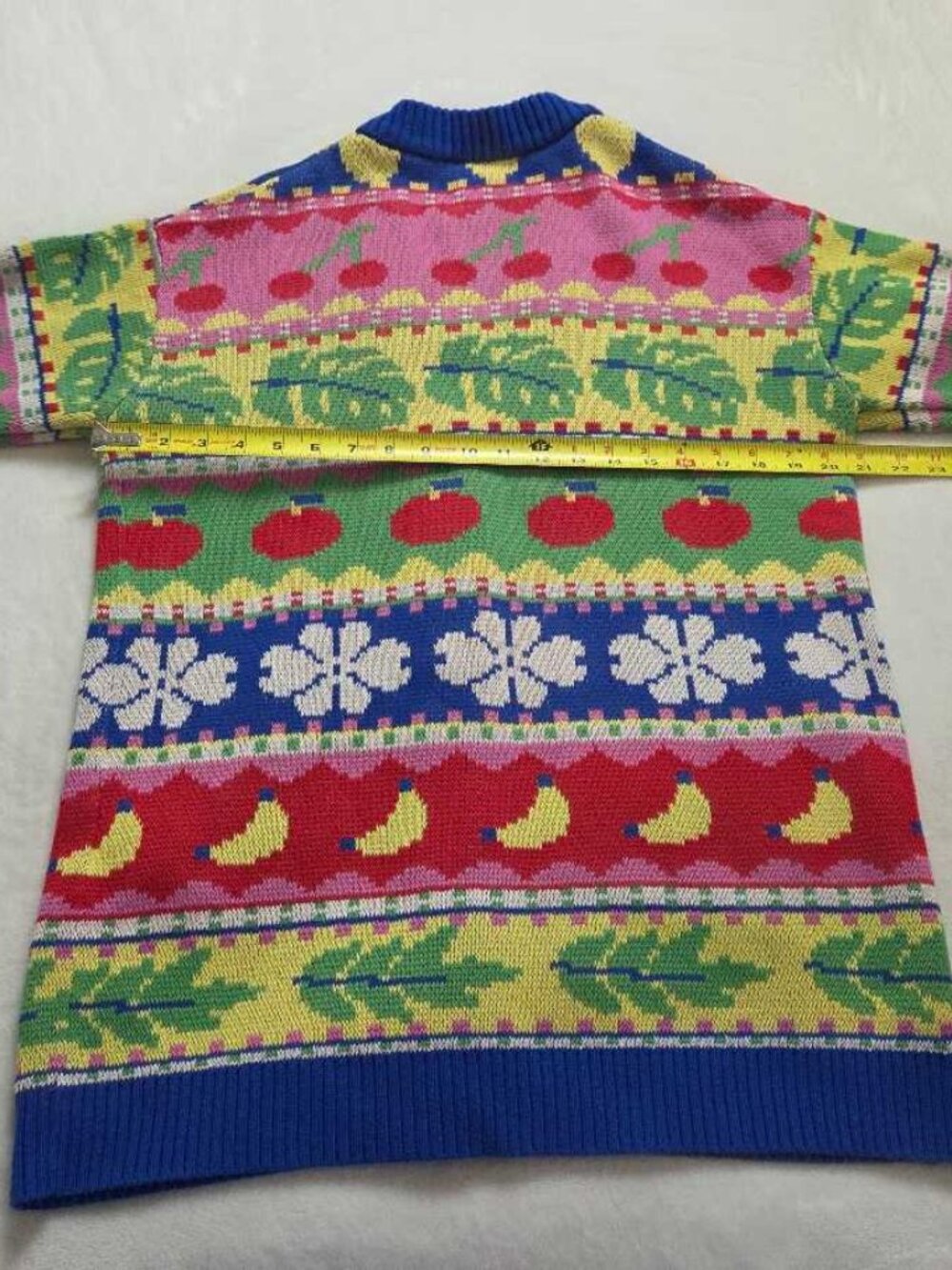 XS Farm Rio Anthropologie Sweet Orchard fruit knit cardigan oversized sweater #3 - Picture 9 of 11